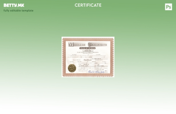 Модерен стил шаблон за потврда за брак од округот Чарлтон во САД